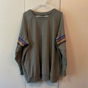 Torrid size 3 gray sweater with stripe decoration.